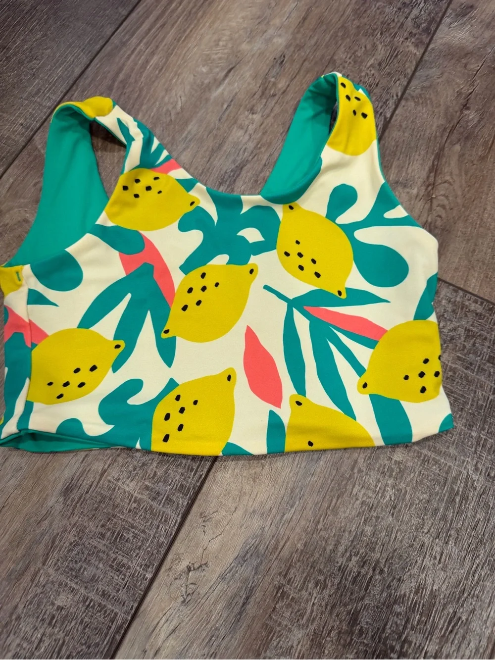 Hanna Andersson Reversible Bikini Lemon/Green Size 6-7